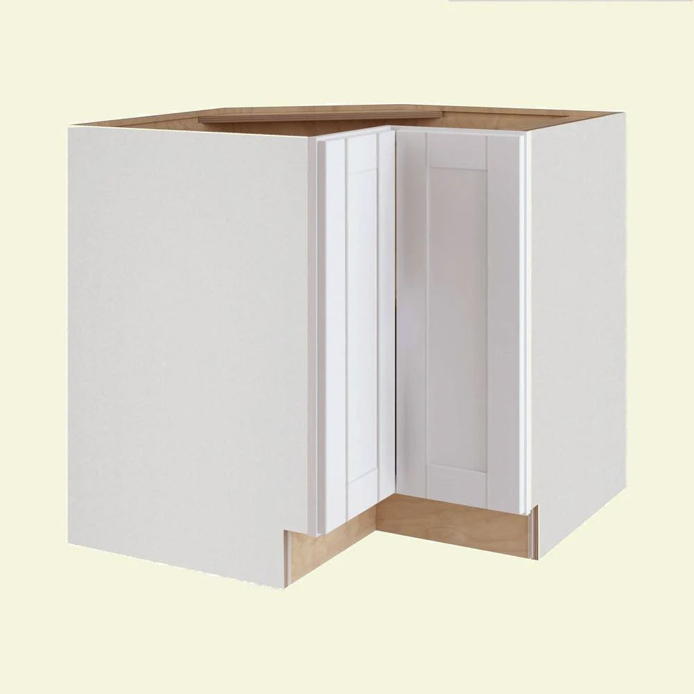 White Shaker Assembled Plywood 36 in. Corner Base Kitchen Cabinet F644470