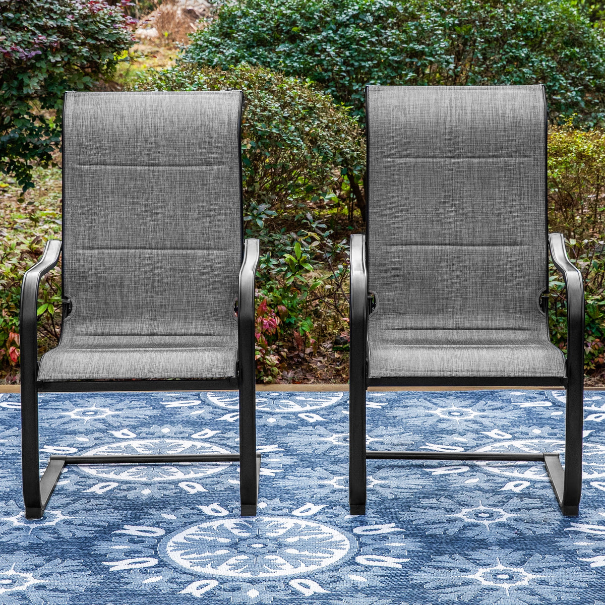 7 Pieces Outdoor Patio Dining Set with 6 Textilene Chairs and Extendable Dining Table Z355