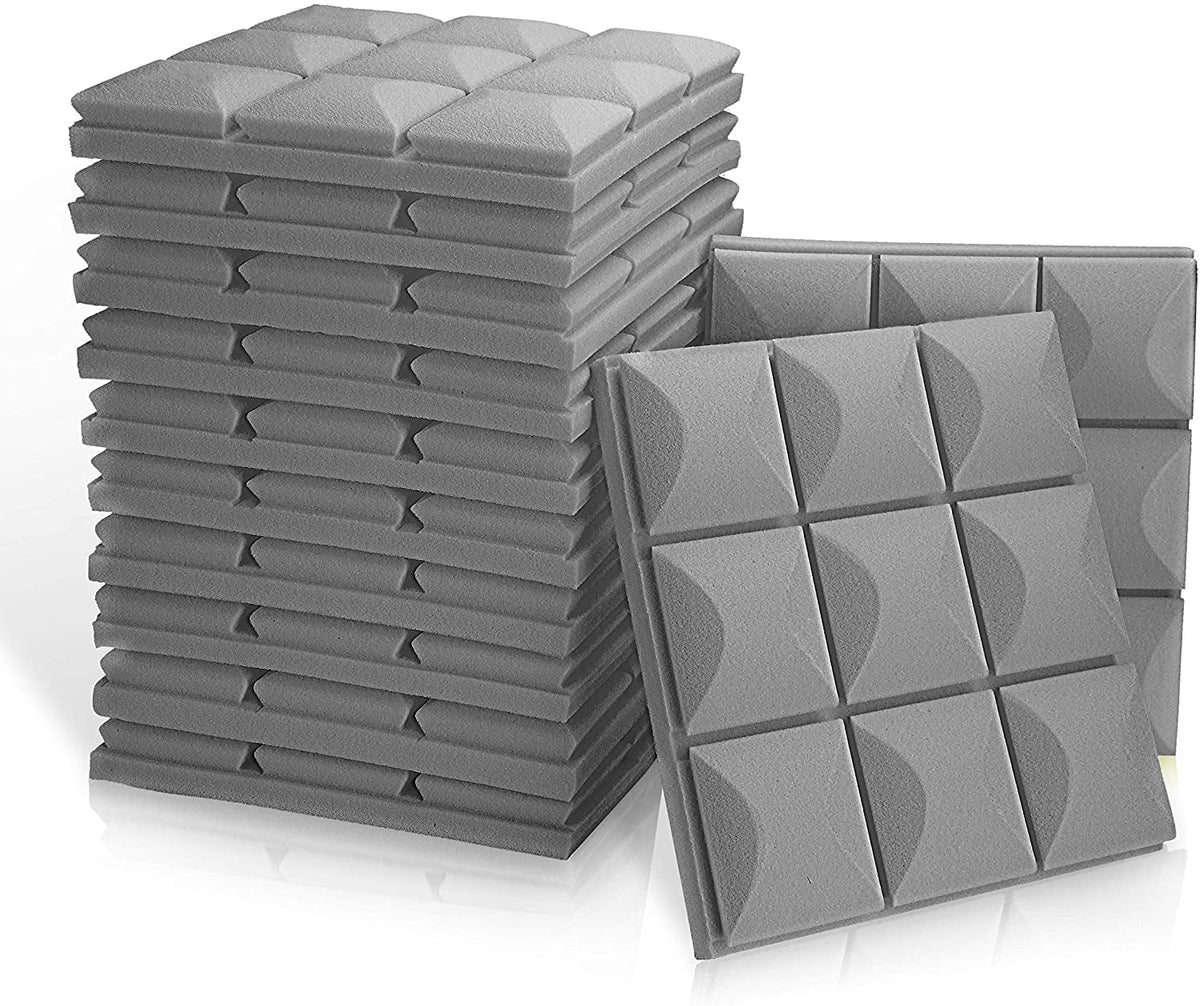 12 Pack Gray Acoustic Foam Panels V2837