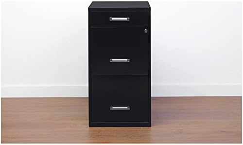 Black 18in Deep 3 Metal Organizer Pencil Drawer Vertical File Cabinet T465