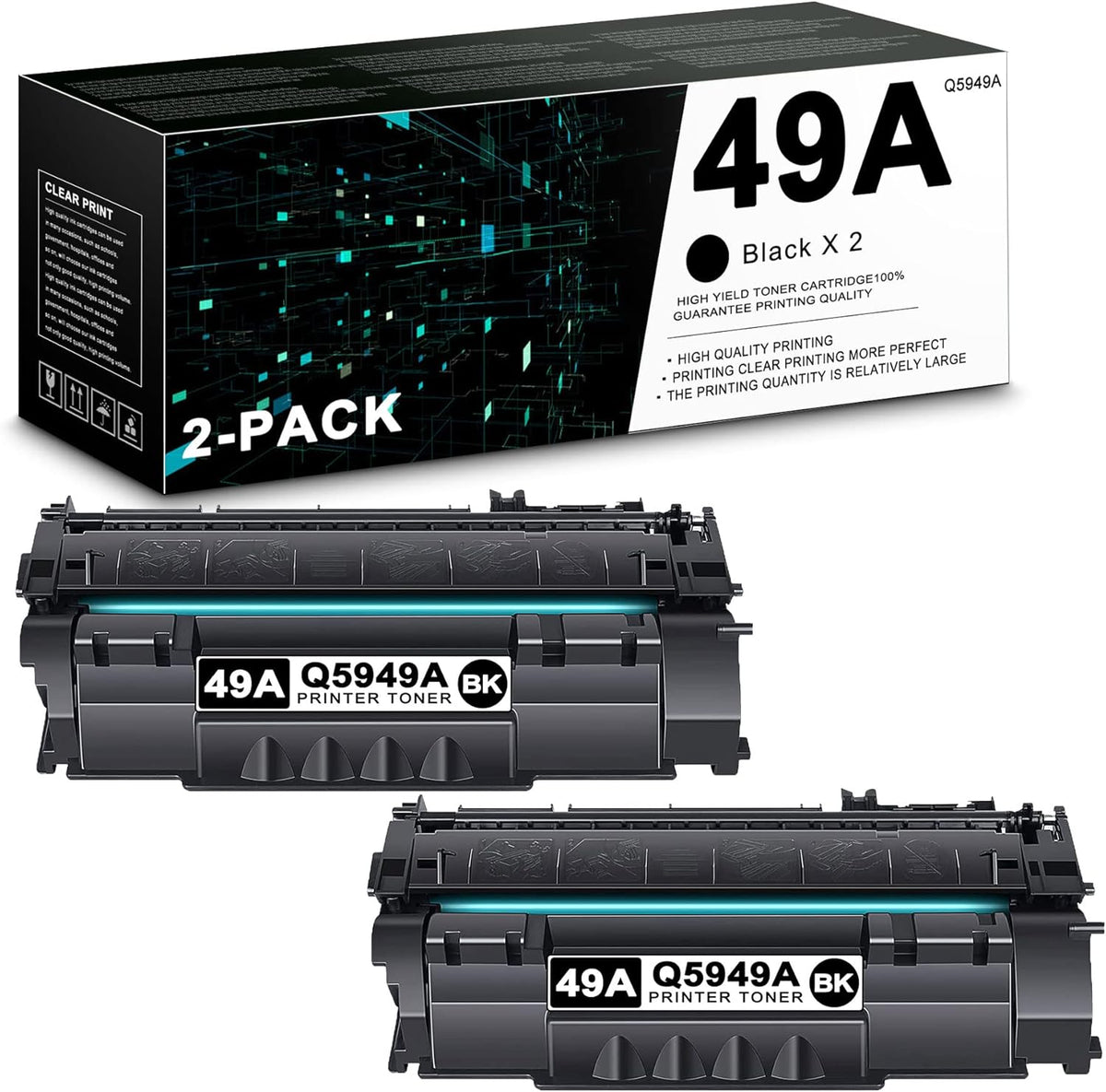 Black 2-Pack Compatible 49A Toner Cartridge V63098
