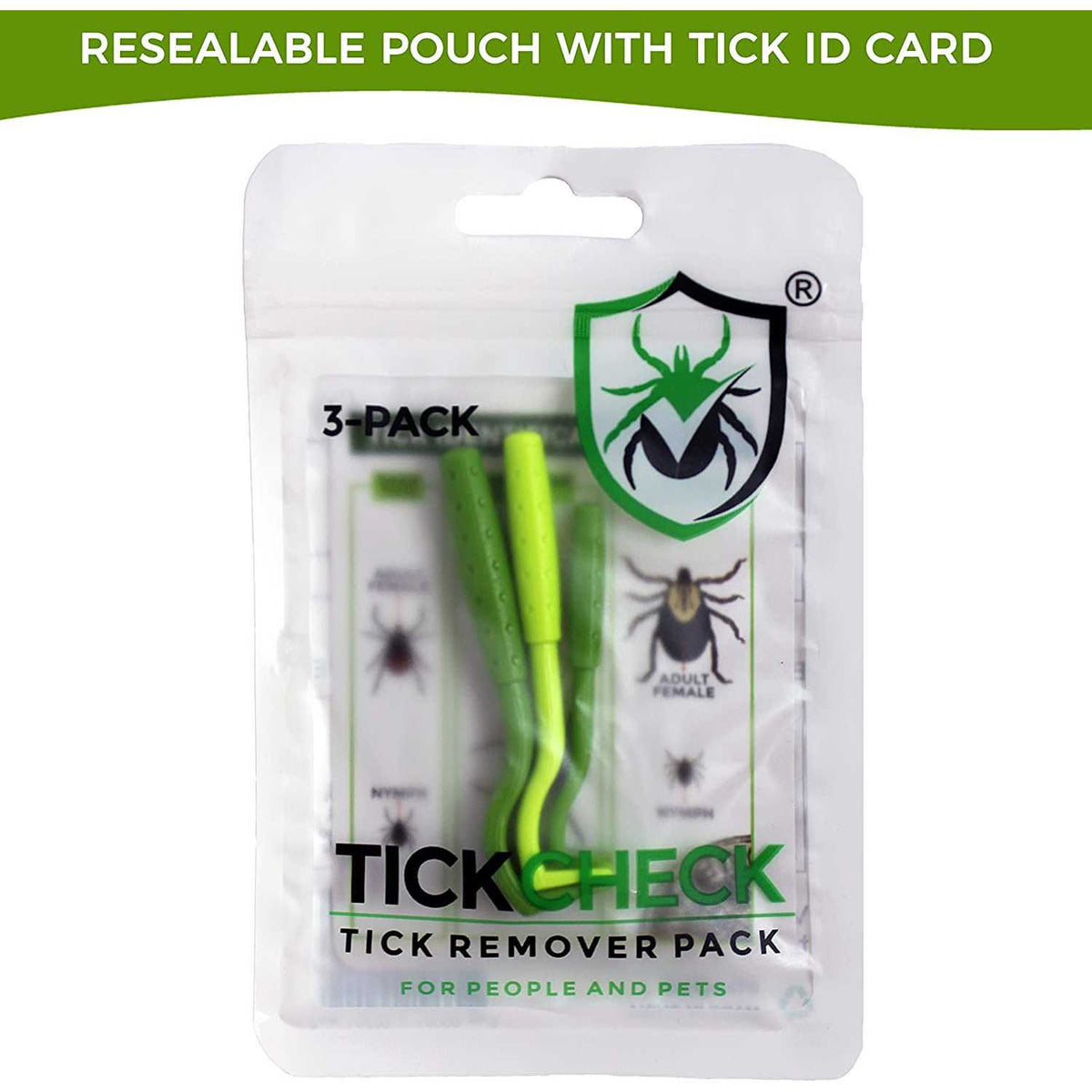 3 Pack Tick Remover Tools + Tick Identification Card S4956