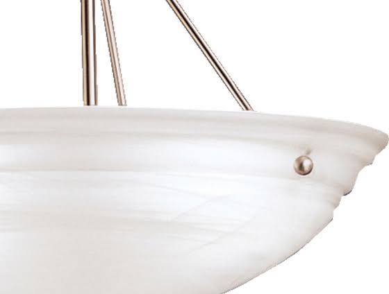 Brushed Nickel 3 Light Semi Flush W605604