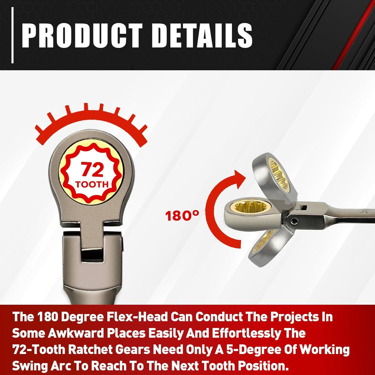 12-Piece 180° Metric Flex-Head Ratcheting Wrench Set W84040