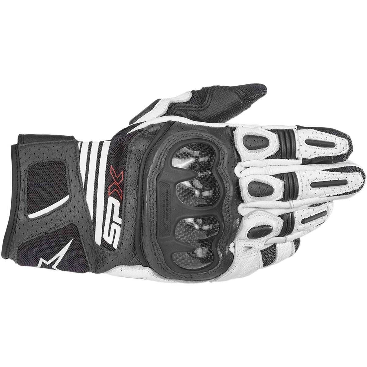 Black White Red Fluo Carbon Gloves Q6210