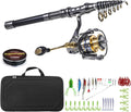 Telescopic Spinning Fishing Rod and Reel Combo Set with Carrier Case N4349