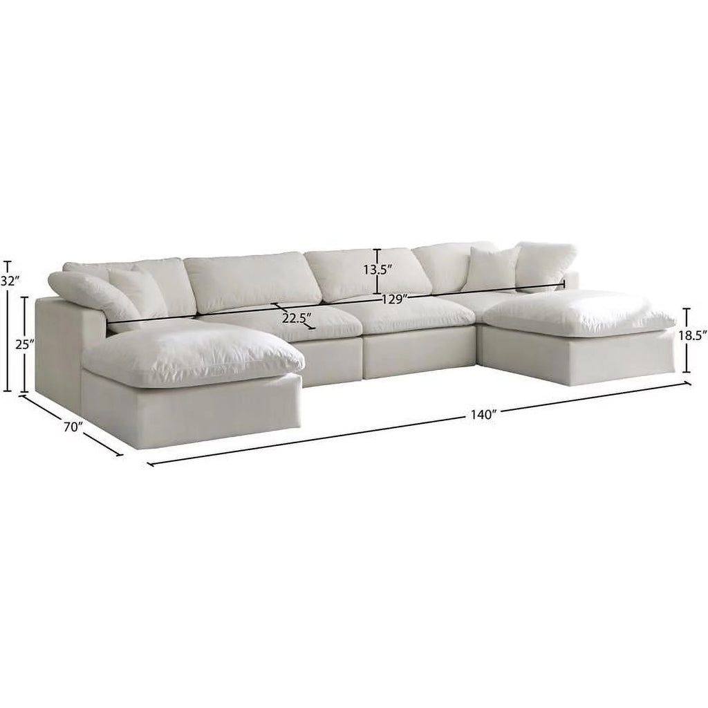 Cream Velvet Modular Sectional B677