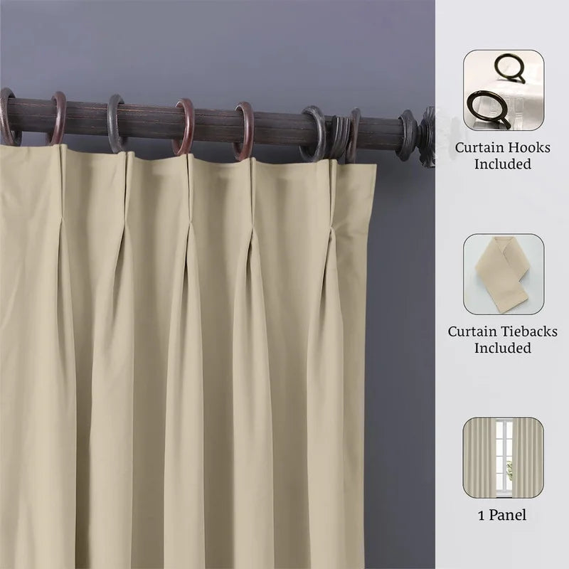 Beige Blackout Curtain 42x84 G8302