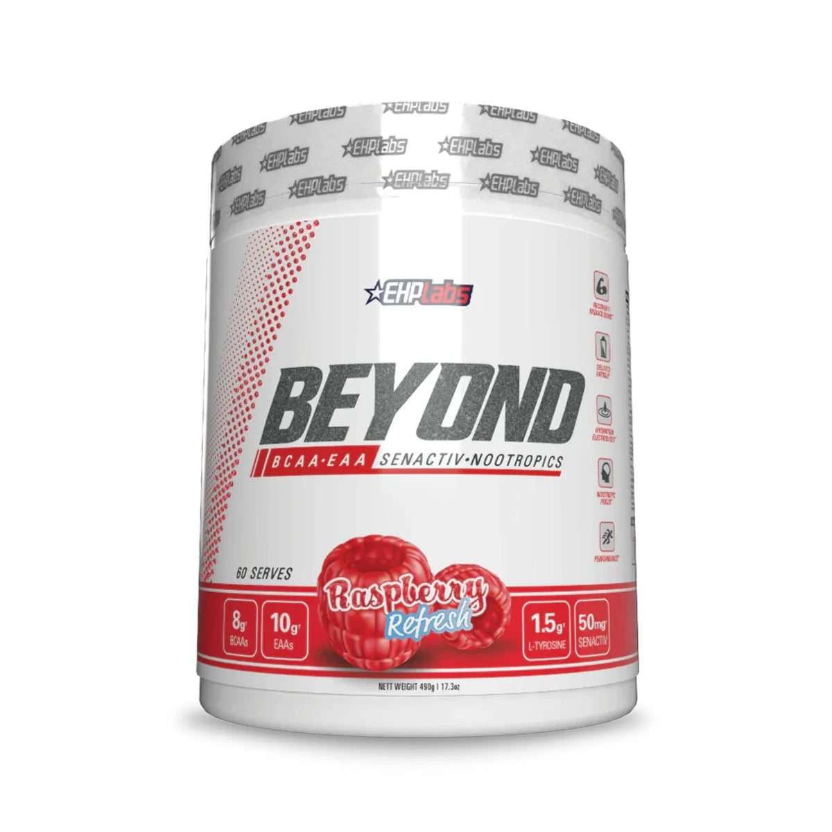 BCAA Powder Amino Acids Supplement 60 Servings Raspberry J9549