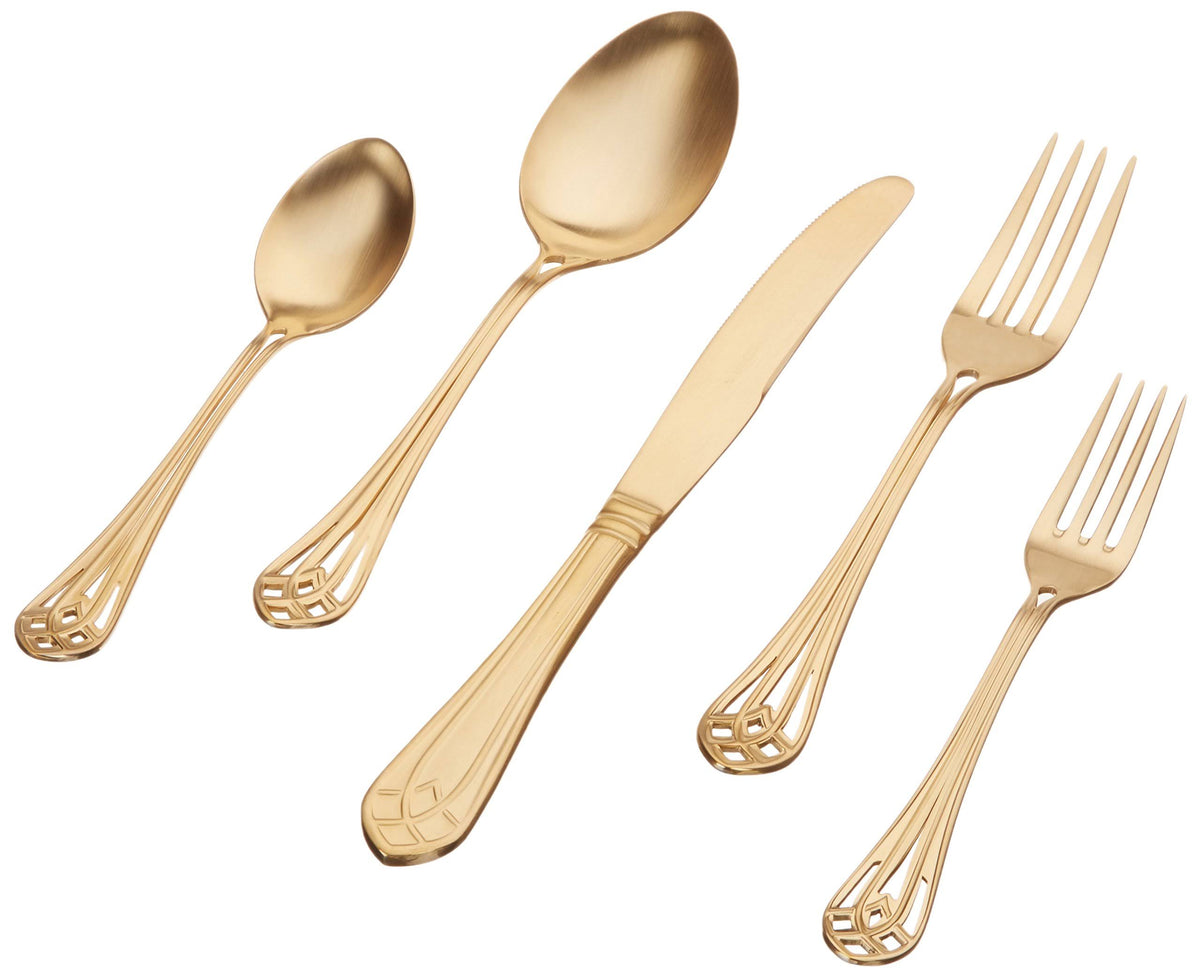 5-Piece Place Setting, 18/10-Inch, Full Gold Matte Finish P893881
