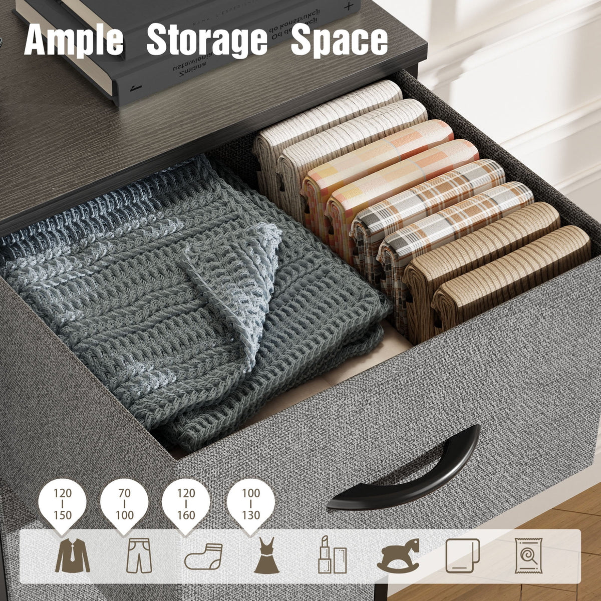 Gray 11 Drawer Fabric Storage Dresser D101772