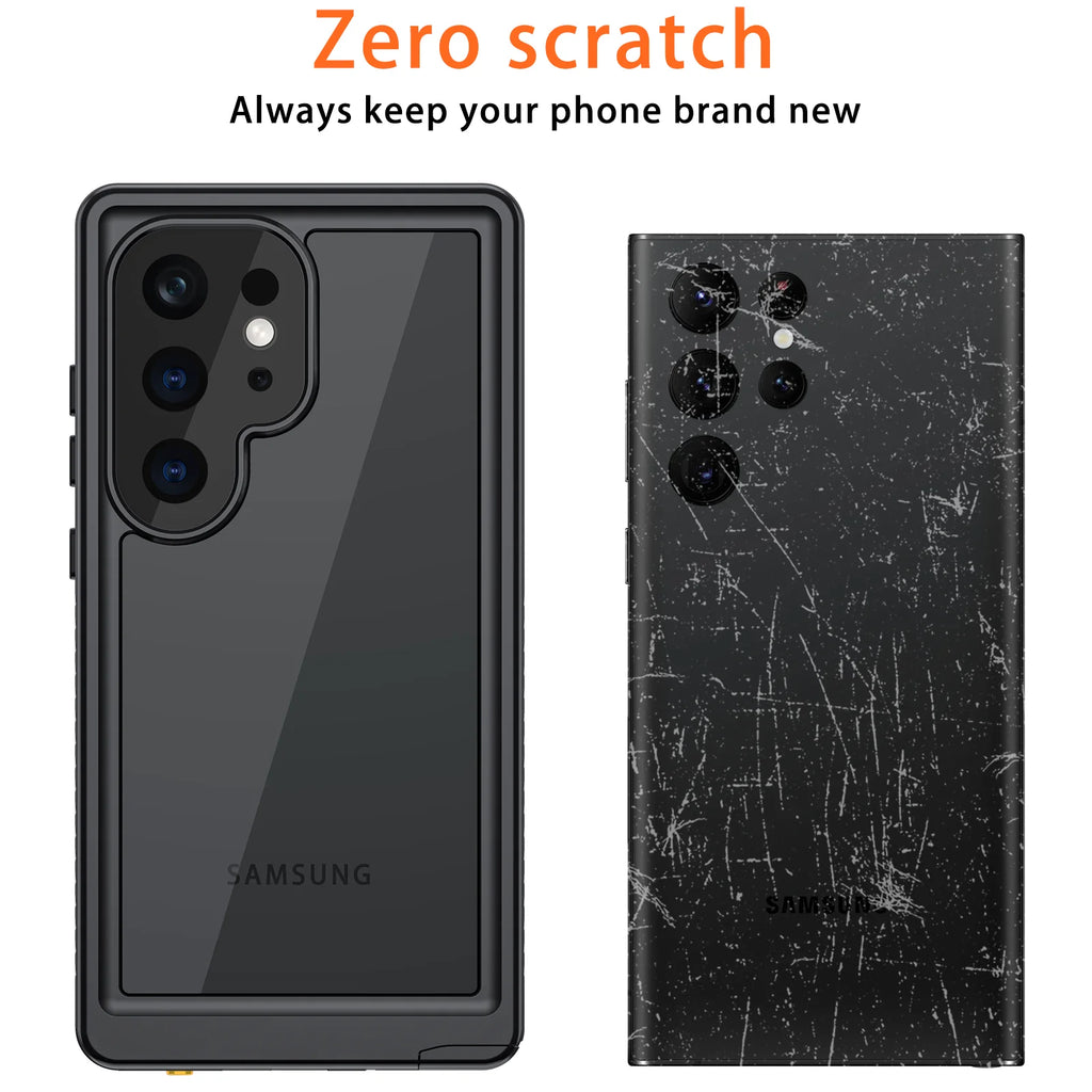 Black Waterproof Rugged Phone Case with Screen Protector S8746