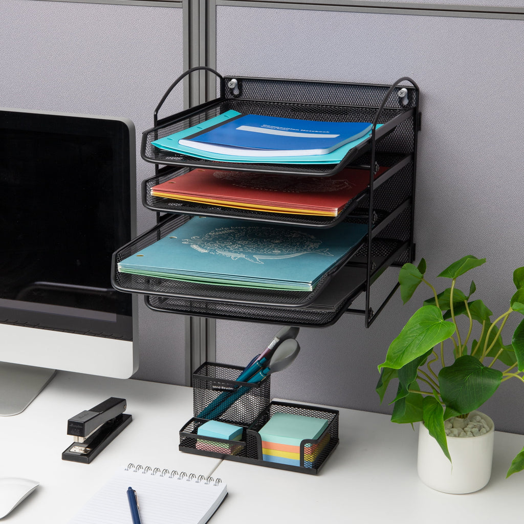 Black Metal Mesh Paper Tray F834716