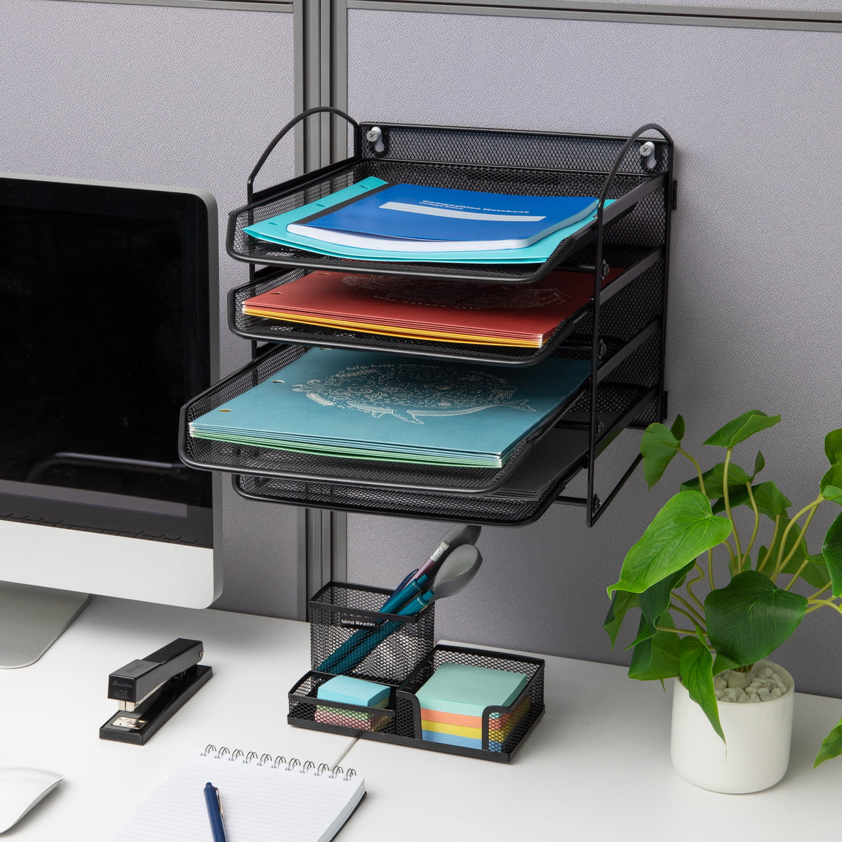 Black Metal Mesh Paper Tray F834716
