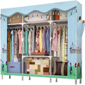 Extra Large Wardrobe Storage Closet with Hang Rod and 2 Side Pockets, Pack of 2 A67071