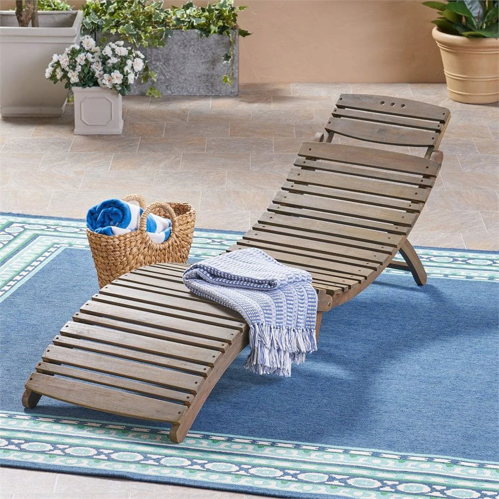 Acacia Wood Foldable Chaise Lounge M732