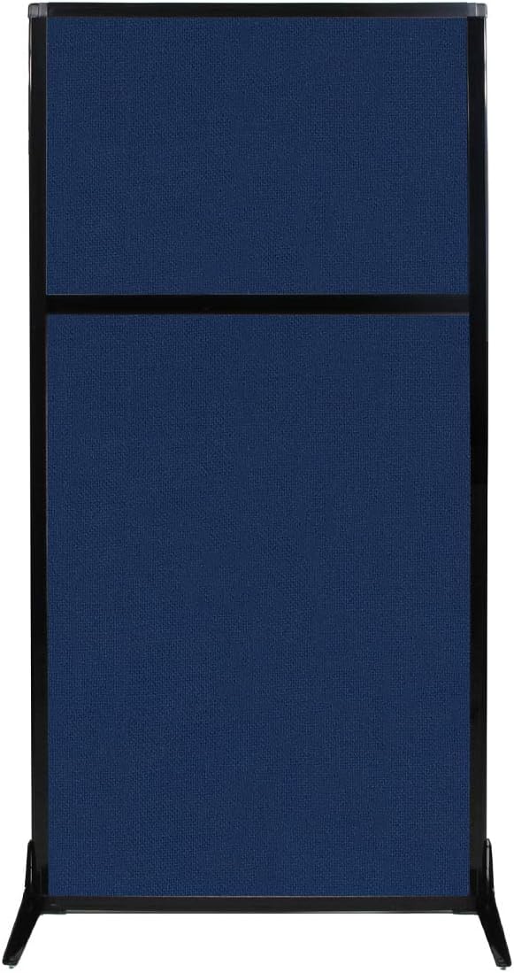 Portable Wall Divider with Charcoal Gray Fabric Panels N601