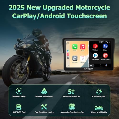 7-Inch Motorcycle GPS Navigation System with Apple CarPlay & Android Auto U6723