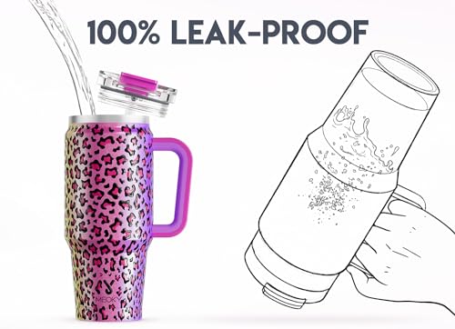 32 oz Insulated Stainless Steel Tumbler with Handle and Lid H48599
