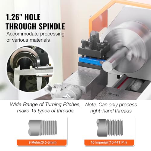 7'' x 16'' 800W Precision Benchtop Metal Lathe Z407616