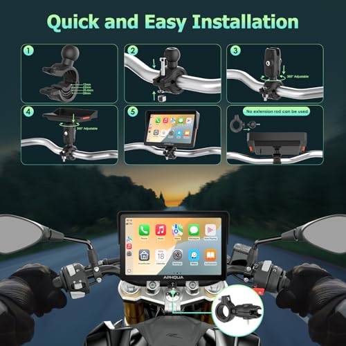 7-Inch Motorcycle GPS Navigation System with Apple CarPlay & Android Auto U6723