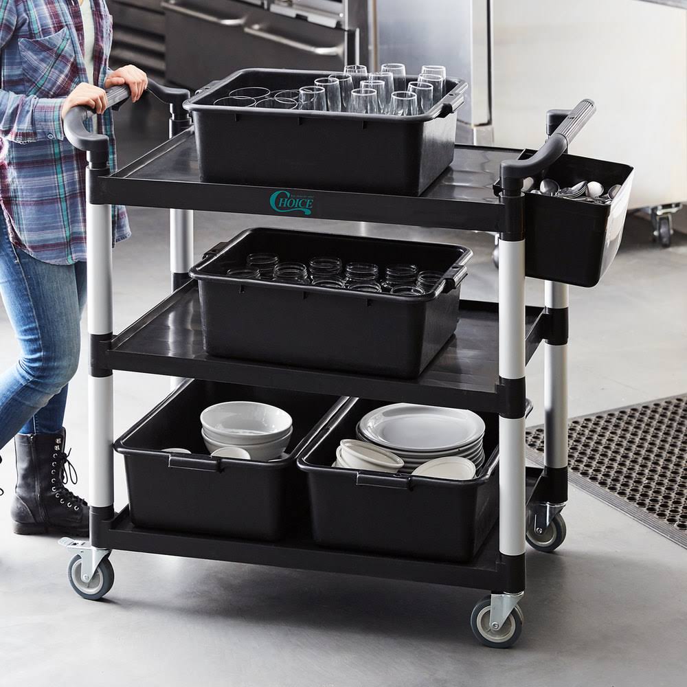 Black Utility Cart with Three Shelves O973