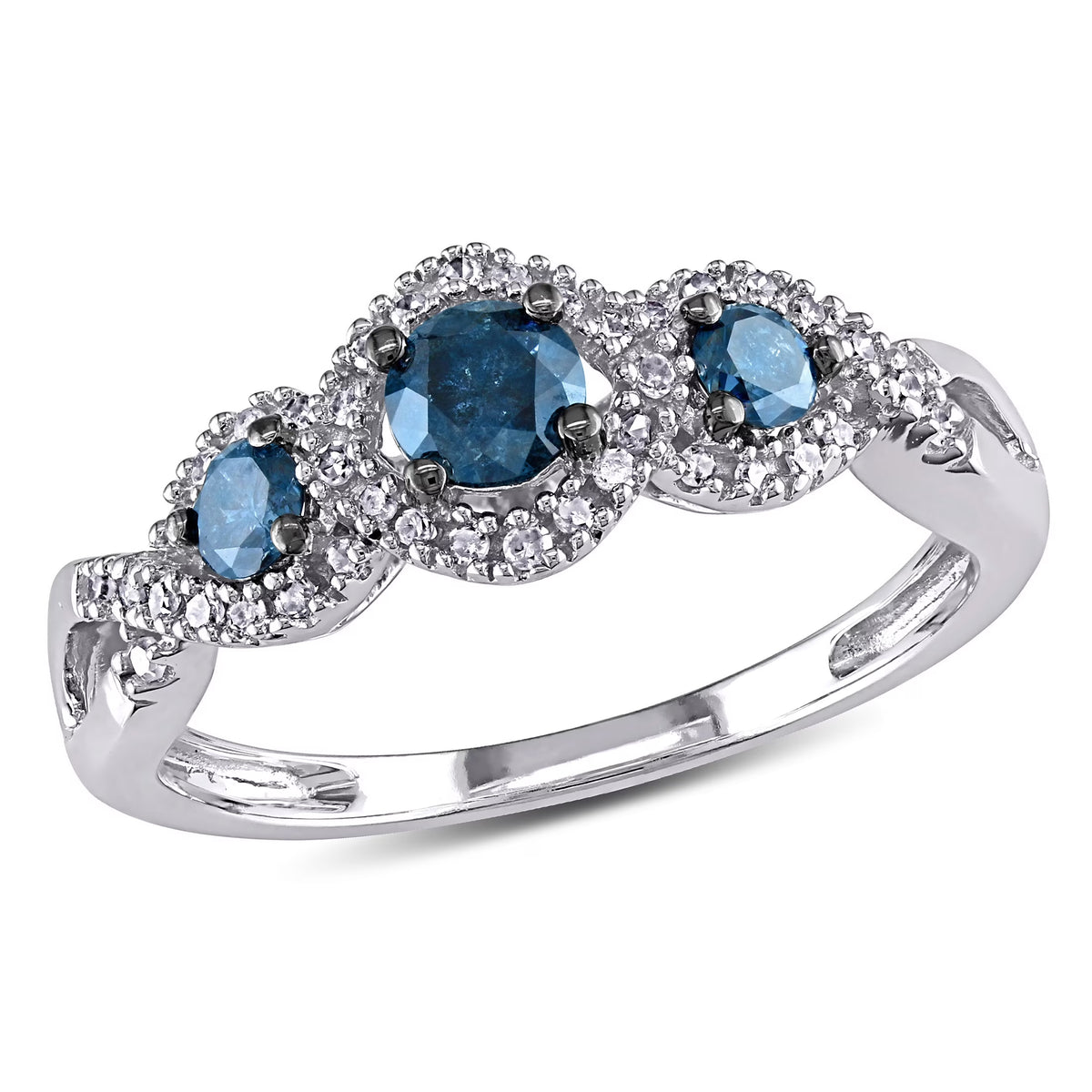 14kt White Gold 3-Stone Engagement Ring T976