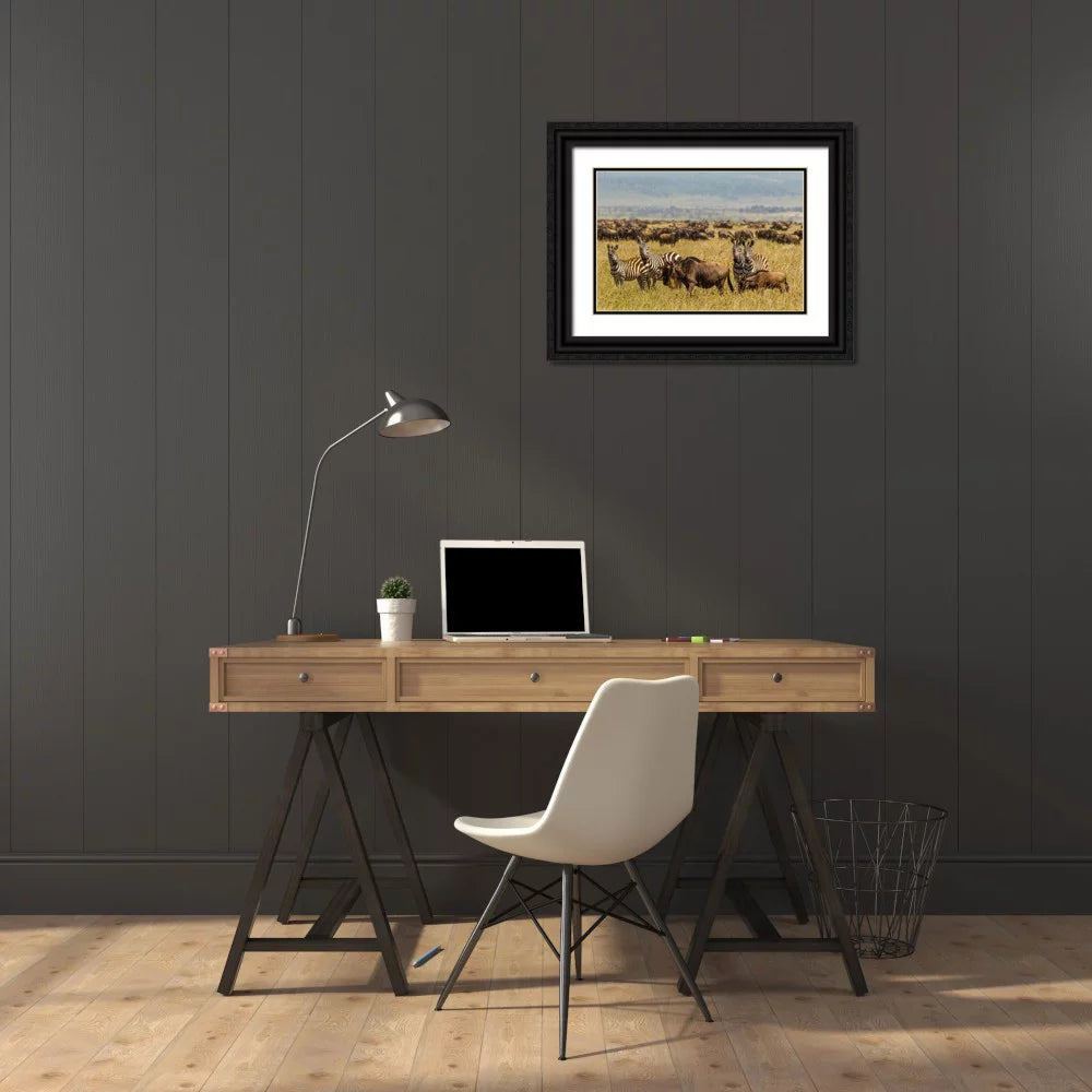 Black Ornate Wood Framed Art Print D884