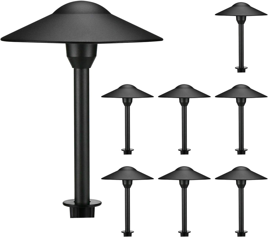 Black Cast-Aluminum Outdoor Path Light 8PK N780