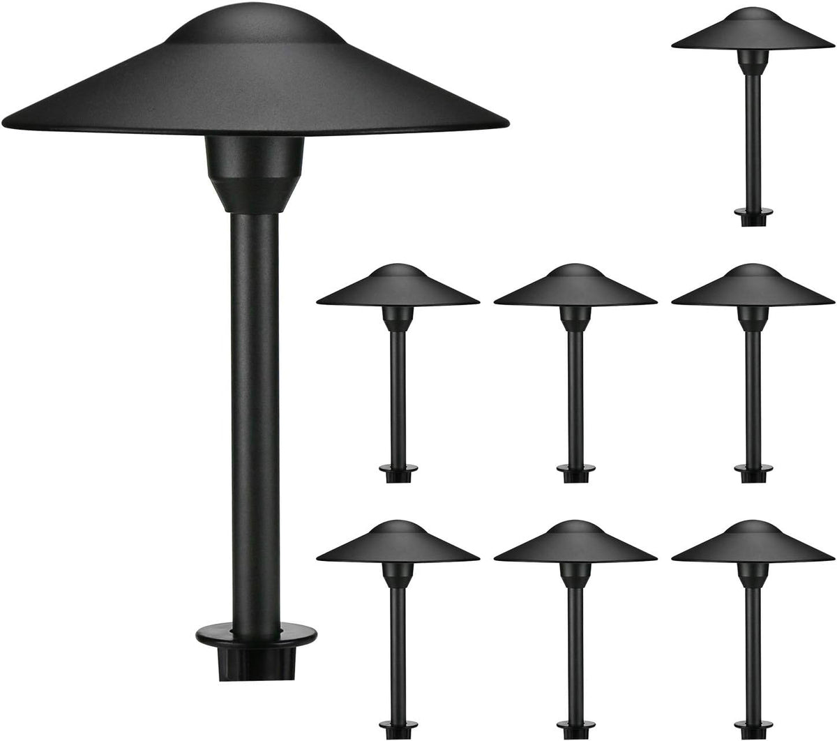 Black Cast-Aluminum Outdoor Path Light 8PK N780