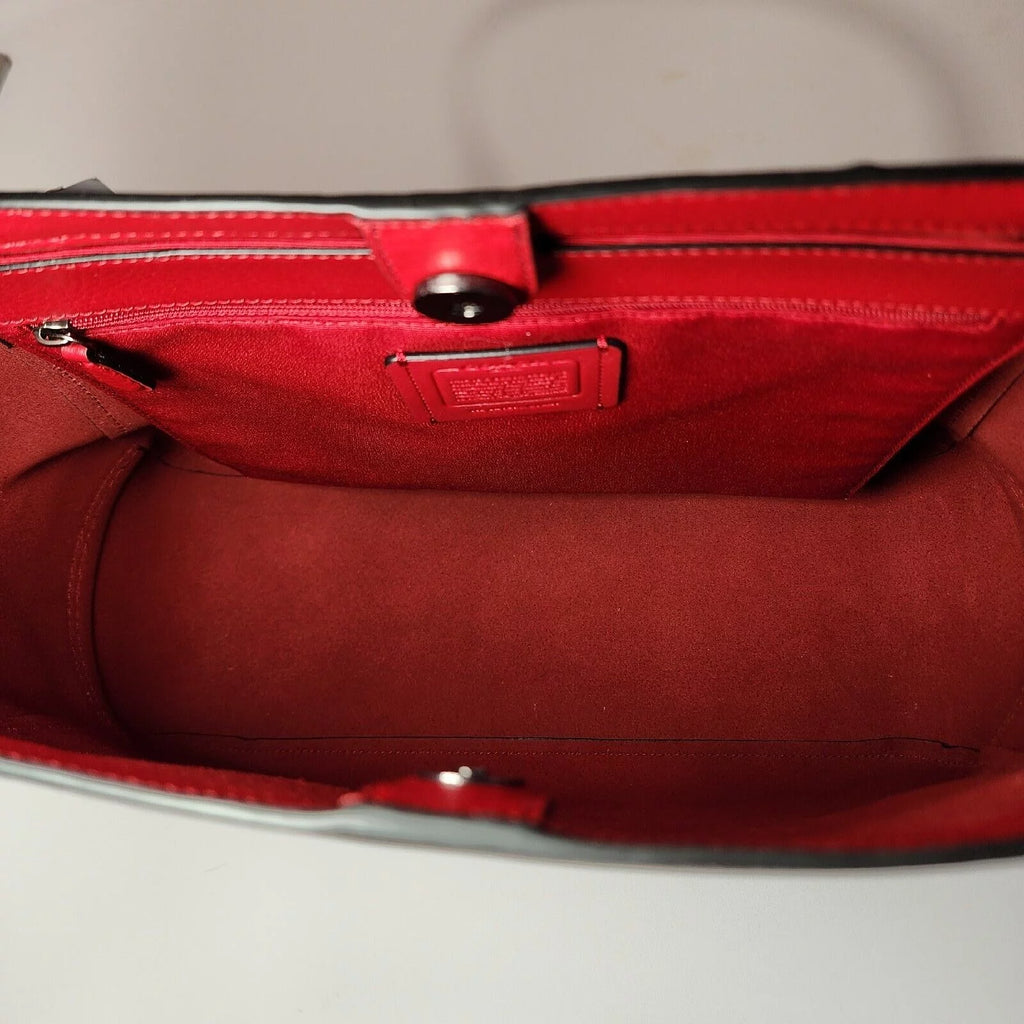 Large Black Leather Ombre Tote Bag U28775