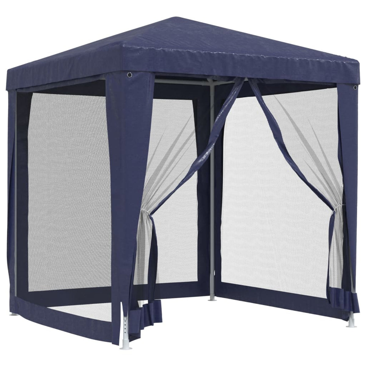 Blue Party Tent 4 Mesh Sidewalls 6.6'x6.6' HDPE Y452