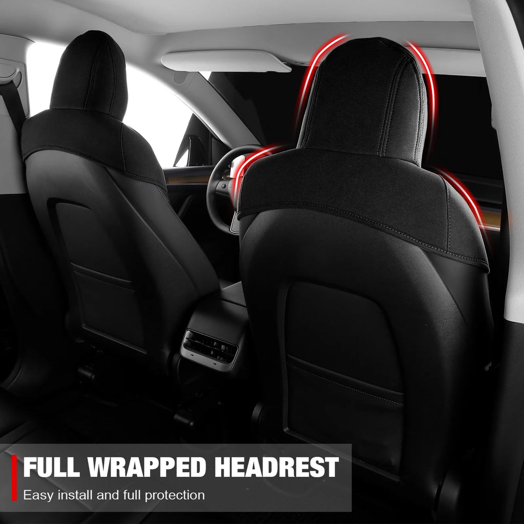 Black Suede Leather Seat Cover Cushion Protectors E564