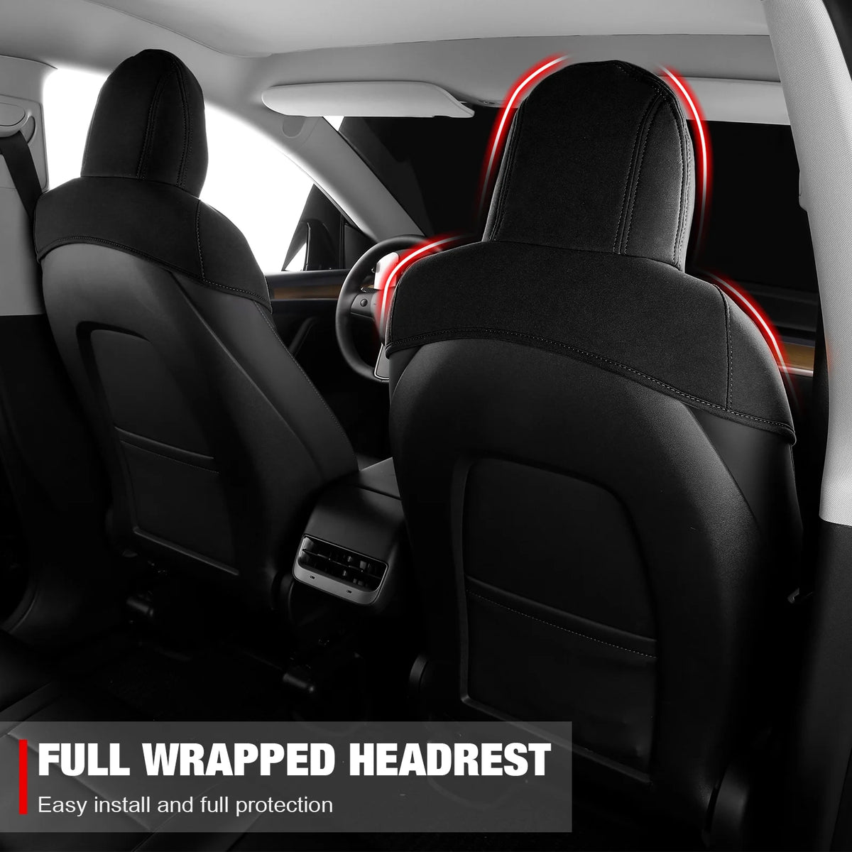 Black Suede Leather Seat Cover Cushion Protectors E564