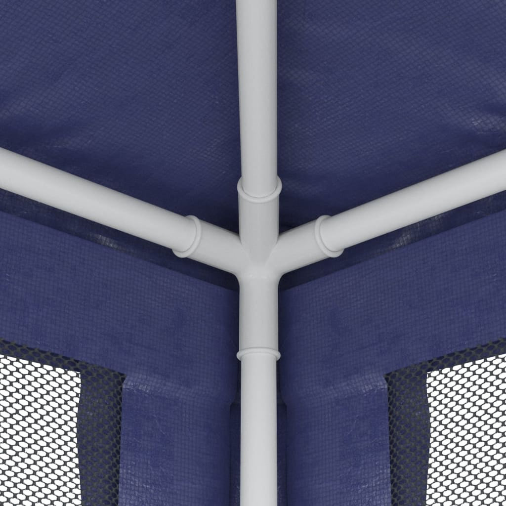 Blue Party Tent 4 Mesh Sidewalls 6.6'x6.6' HDPE Y452