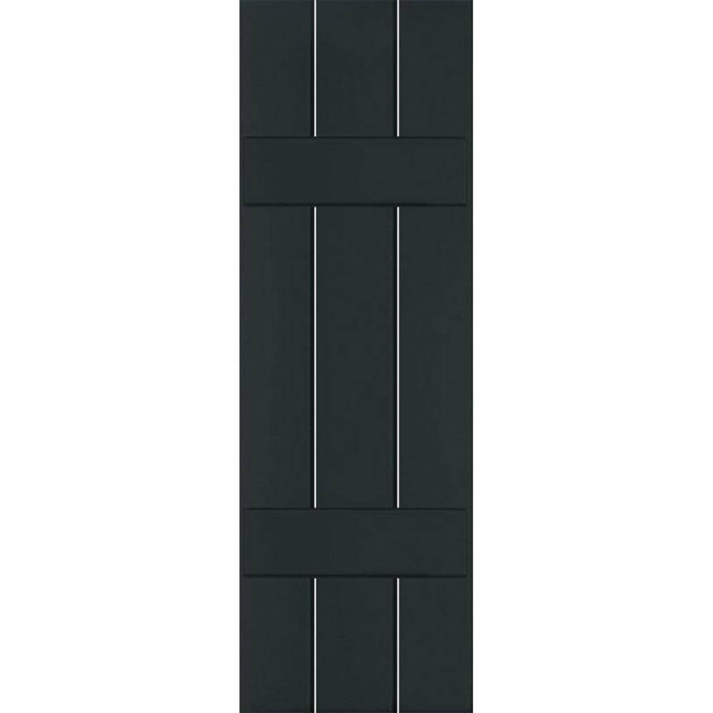 2-Pack 12-in W x 60-in H Black Forest Green Board and Batten Wood Exterior Shutters U27361