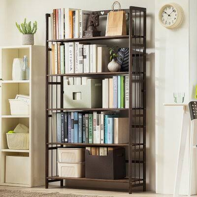 Solid Wood Etagere Bookcase 5 Shelves D746