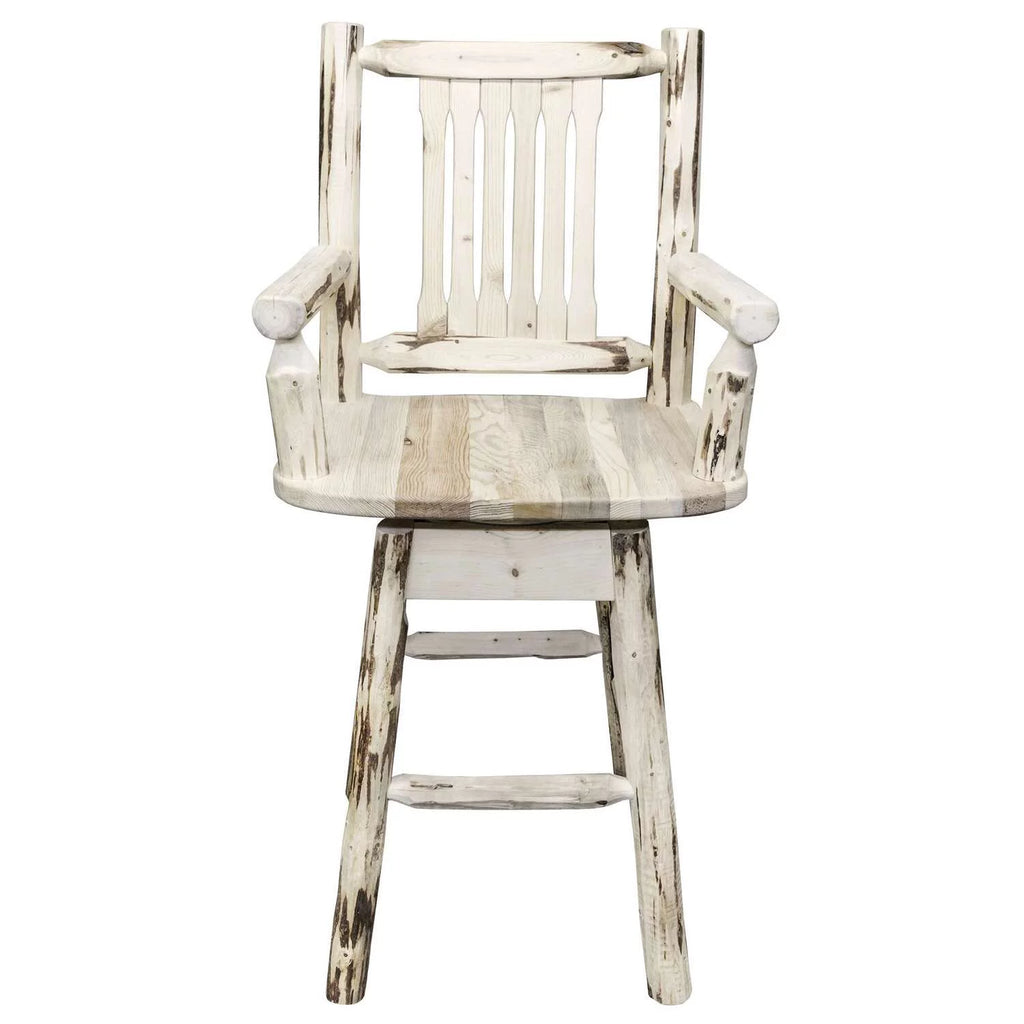 24" Counter Height Wood Swivel Barstool in Natural H19103