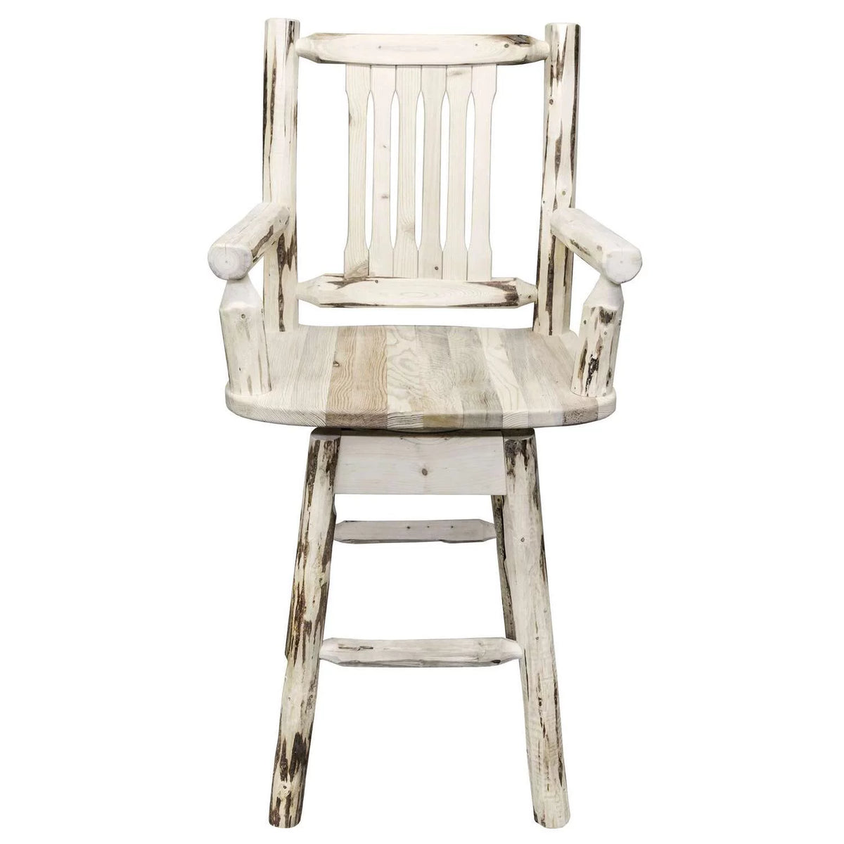 24" Counter Height Wood Swivel Barstool in Natural H19103