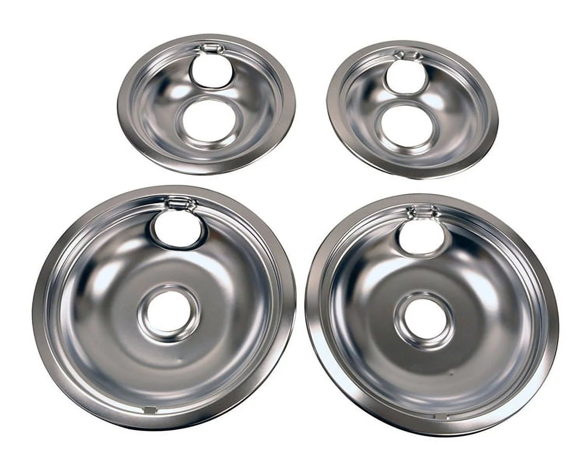 Set Of 4 Chrome Drip Pans H2541
