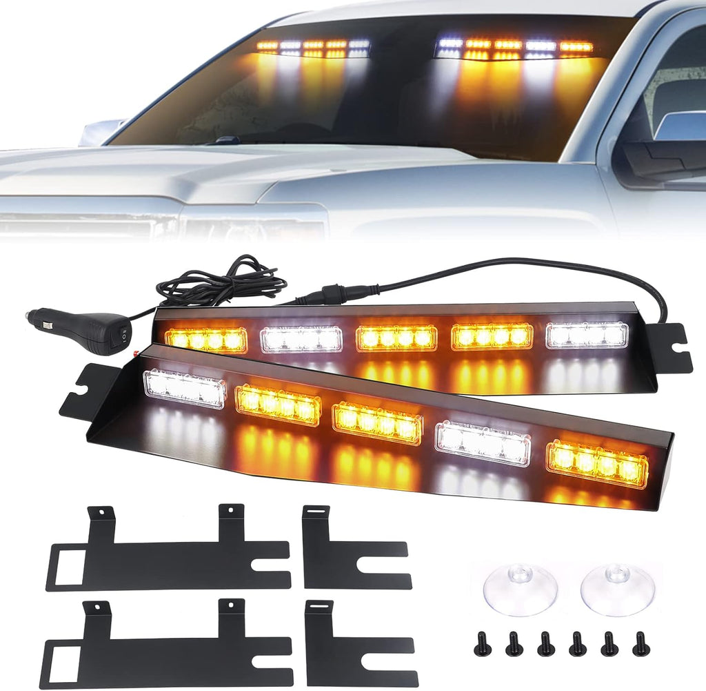 34 inches 40 LED Green White Strobe Light Bar for Trucks Q477771