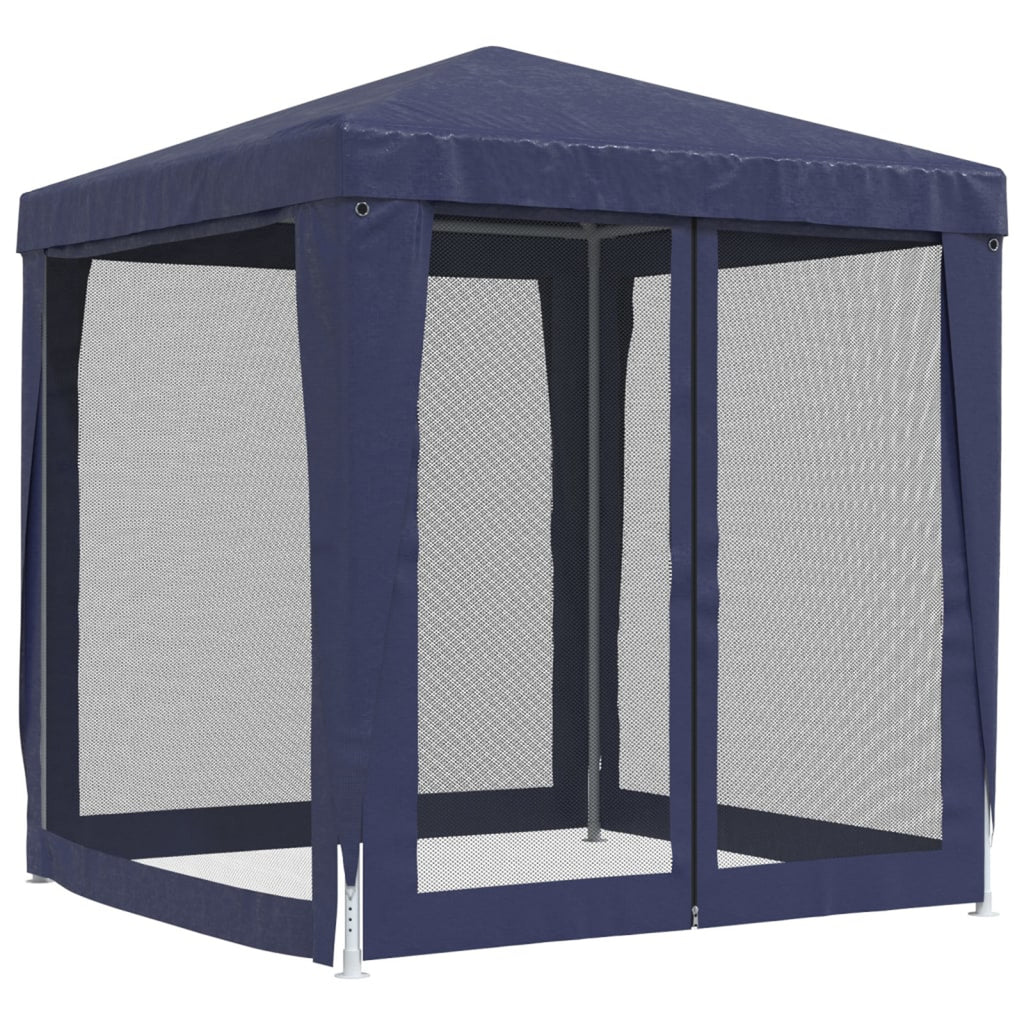 Blue Party Tent 4 Mesh Sidewalls 6.6'x6.6' HDPE Y452