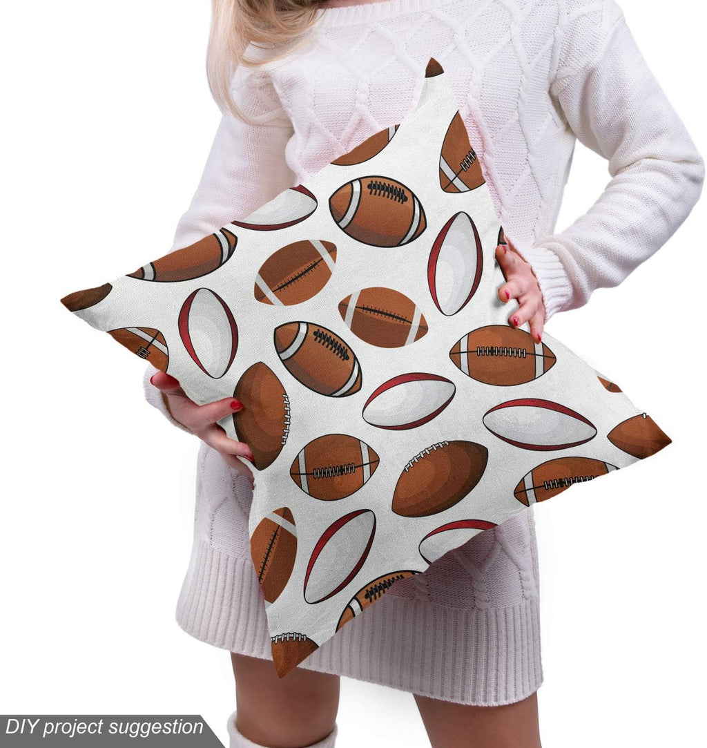 American Football Fabric by The Yard, 1 Yard, Caramel Ruby White H664