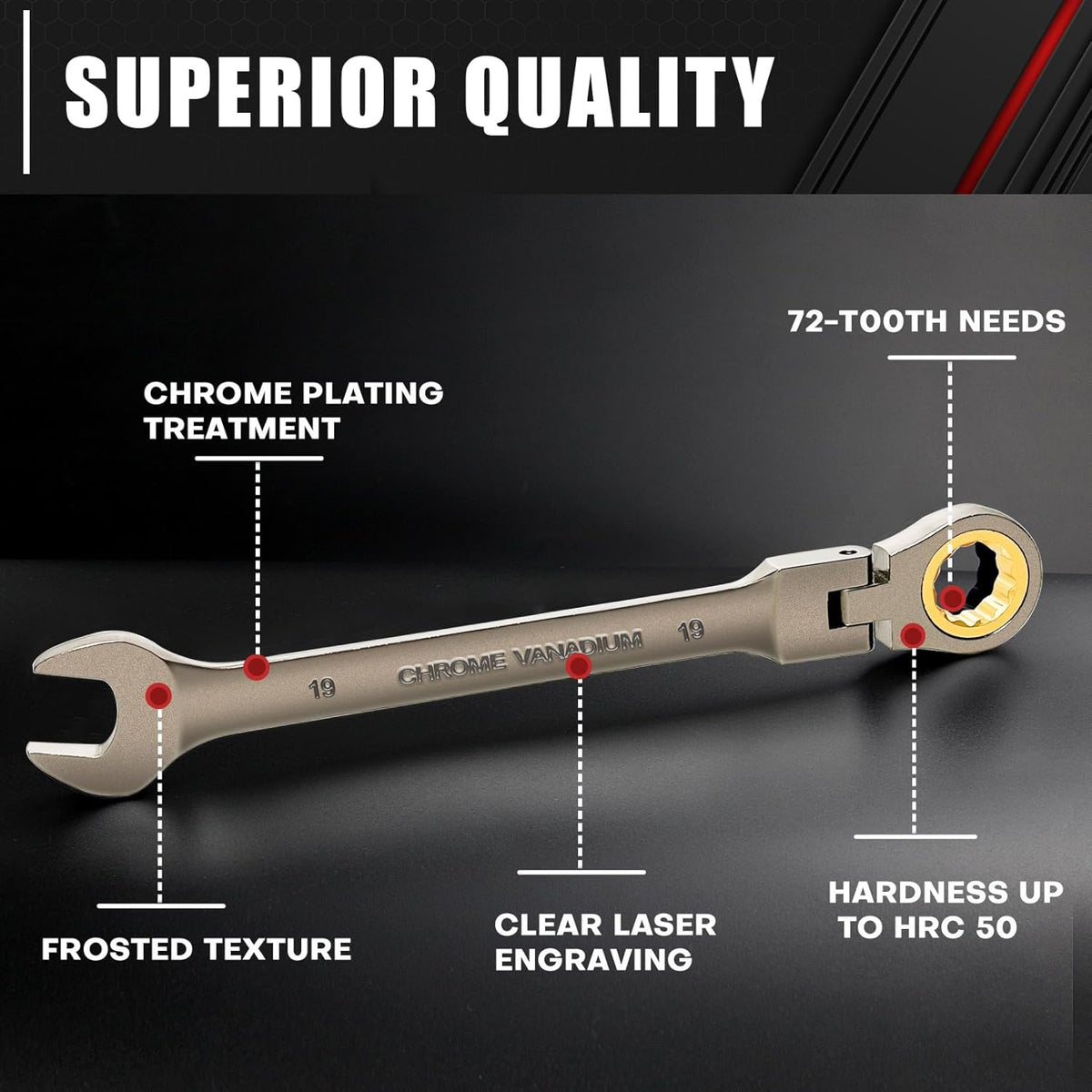 12-Piece 180° Metric Flex-Head Ratcheting Wrench Set W84040