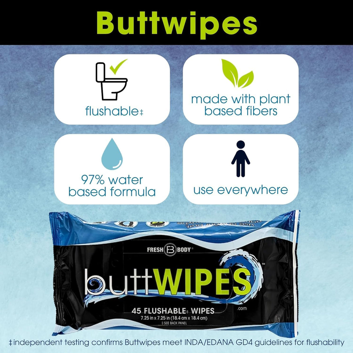 Flushable Wipes (1 Pack, 45 wipes) M445