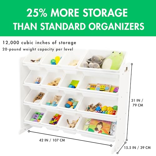 16 Removable Bins Grey White Toy Storage Organizer I8650