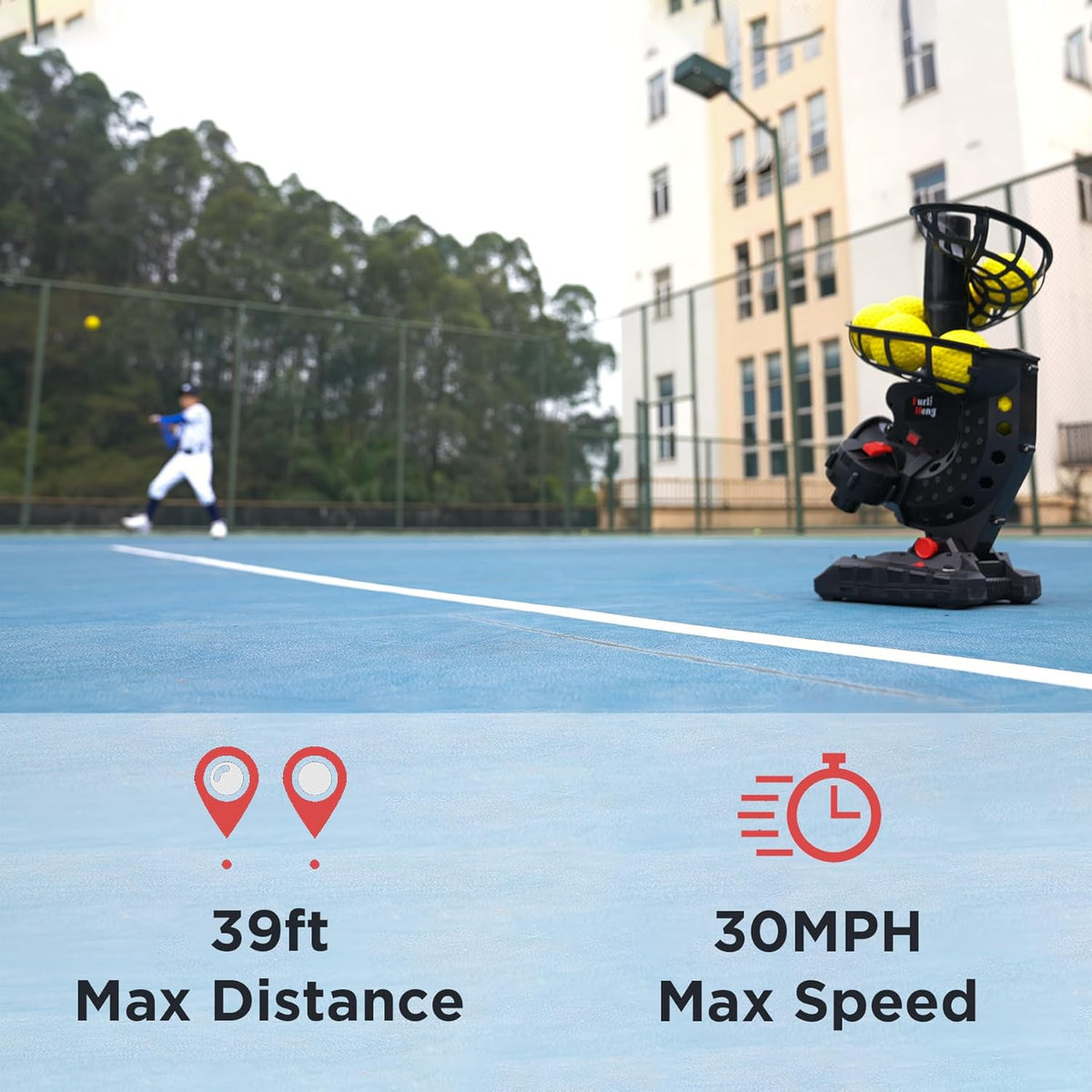 Electronic Baseball Pitching Machine with 8 Dimpled Balls P468