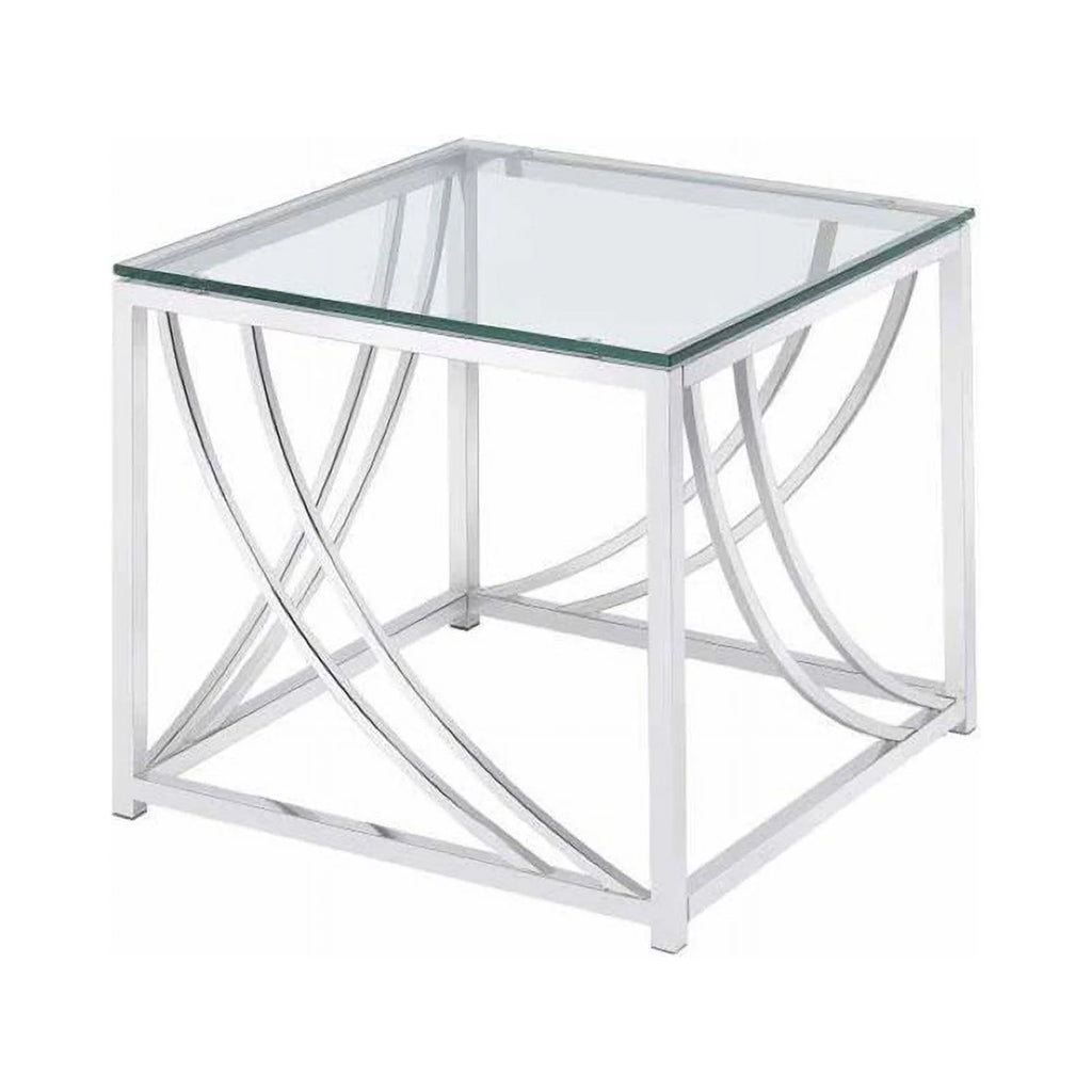 Square Glass Top End Table Set of 2 V6849