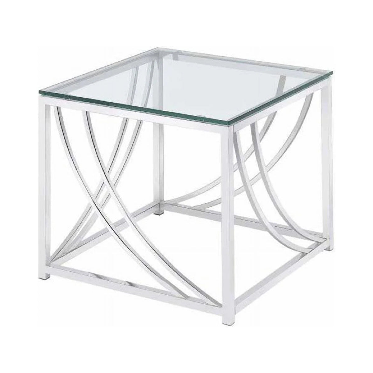 Square Glass Top End Table Set of 2 V6849