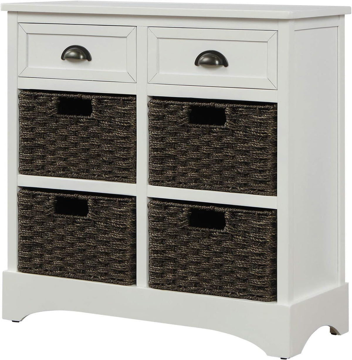 Wicker Storage Cabinet with 2 Drawers, Antique Navy O419371